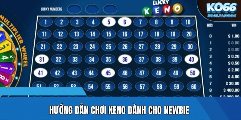 Hướng dẫn chơi Keno dành cho newbie